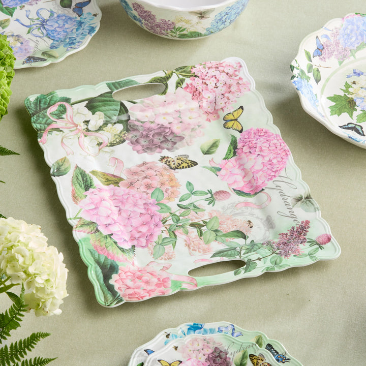 Garden Path Melamine Rectangular Platter with Handles - Mildred Hoit