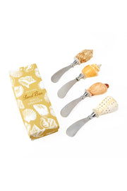 Two's Company Seashell Spreaders Set of 4 available at Mildred Hoit in Palm Beach.