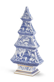 Blue and White Christmas Tree available at Mildred Hoit in Palm Beach.