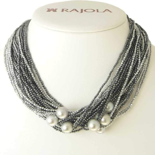 Hematite and Pearl Necklace