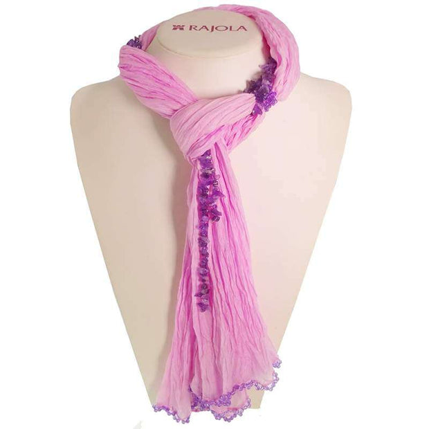 Pink Scarf with Amethyst