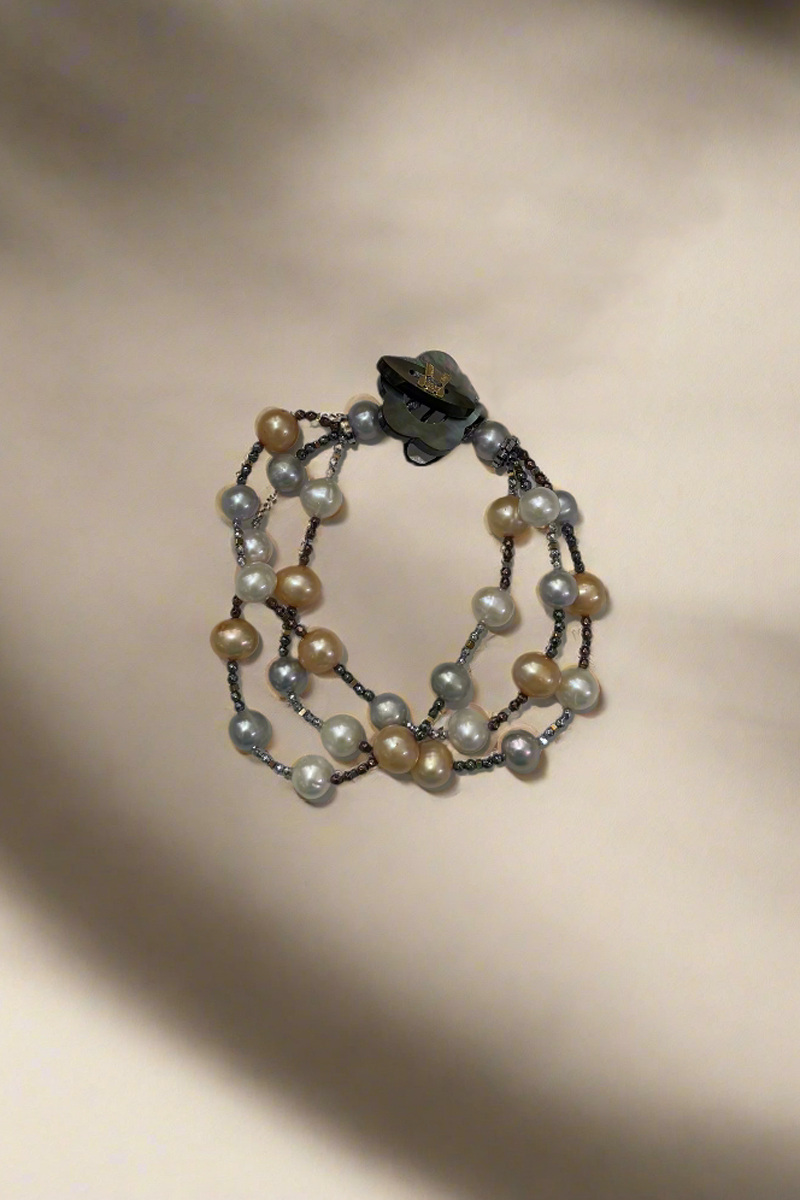Tri-Color Pearl Bracelet - Mildred Hoit