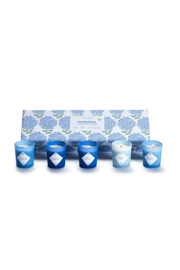 Set of 5 Votive Candles - Hydrangea available at Mildred Hoit in Palm Beach.