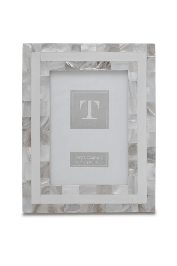Tile Bar 5x7 Frame in Mother of Pearl available at Mildred Hoit in Palm Beach.