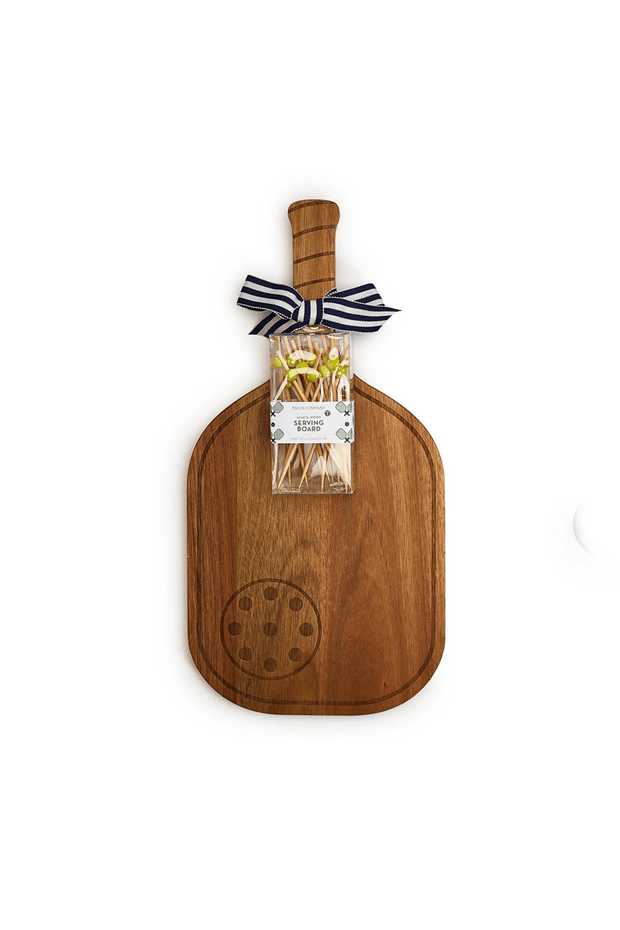 Wooden Pickleball Cheese Board and Picks