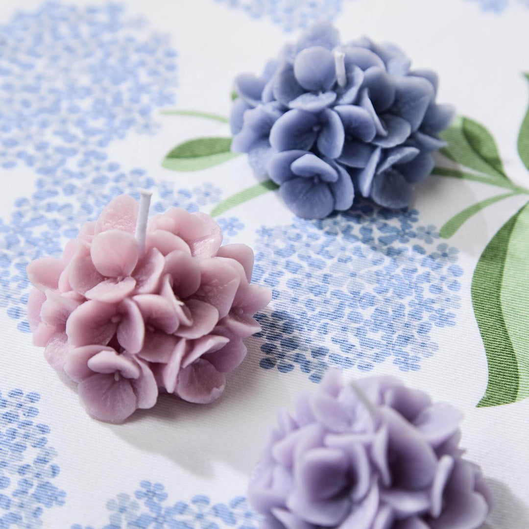Hydrangea Set of 3 Floral Blooms Scented Candles in Gift Box