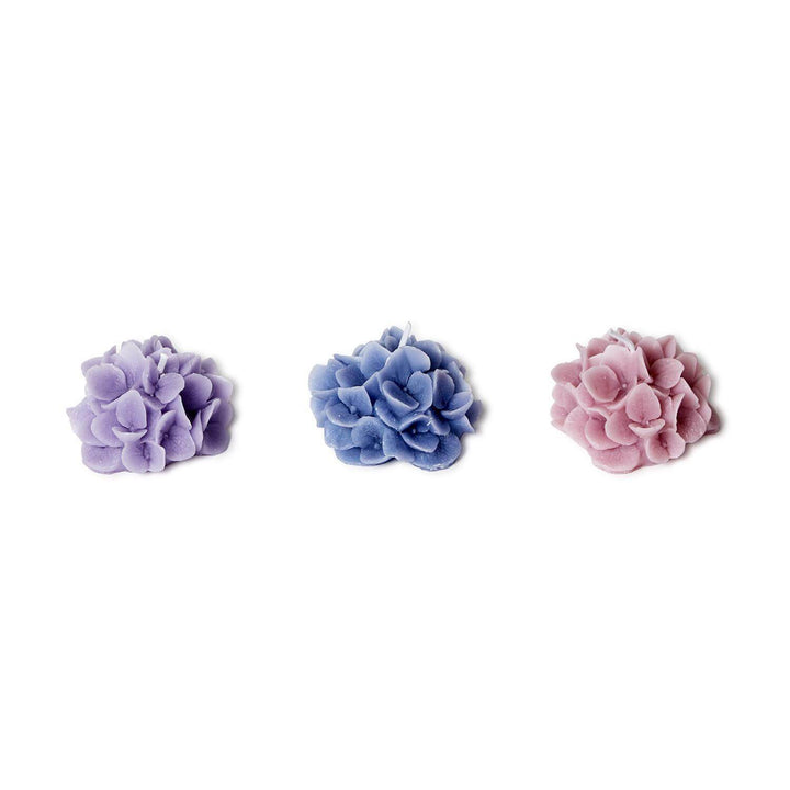 Hydrangea Set of 3 Floral Blooms Scented Candles in Gift Box