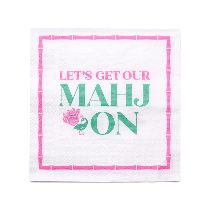 Let's Mahj On 3-Ply Paper Cocktail Napkin- 2 Pack