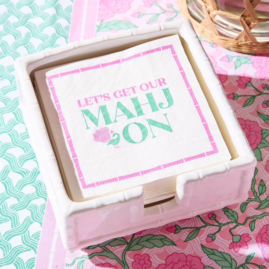 Let's Mahj On 3-Ply Paper Cocktail Napkin- 2 Pack