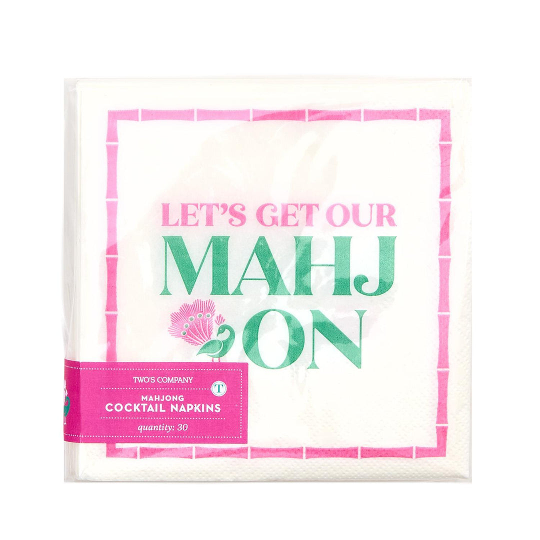 Let's Mahj On 3-Ply Paper Cocktail Napkin- 2 Pack