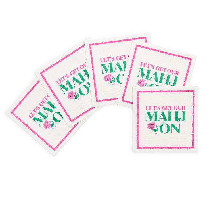 Let's Mahj On 3-Ply Paper Cocktail Napkin- 2 Pack