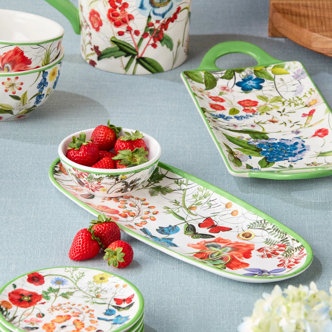 Greenhouse Melamine Oval Tray & Dip Bowl - Mildred Hoit