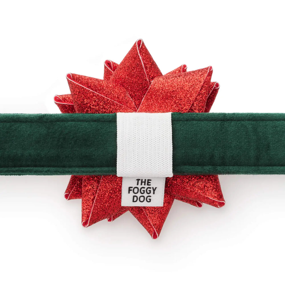 Red Gift Bow Dog Collar Attachment - Mildred Hoit