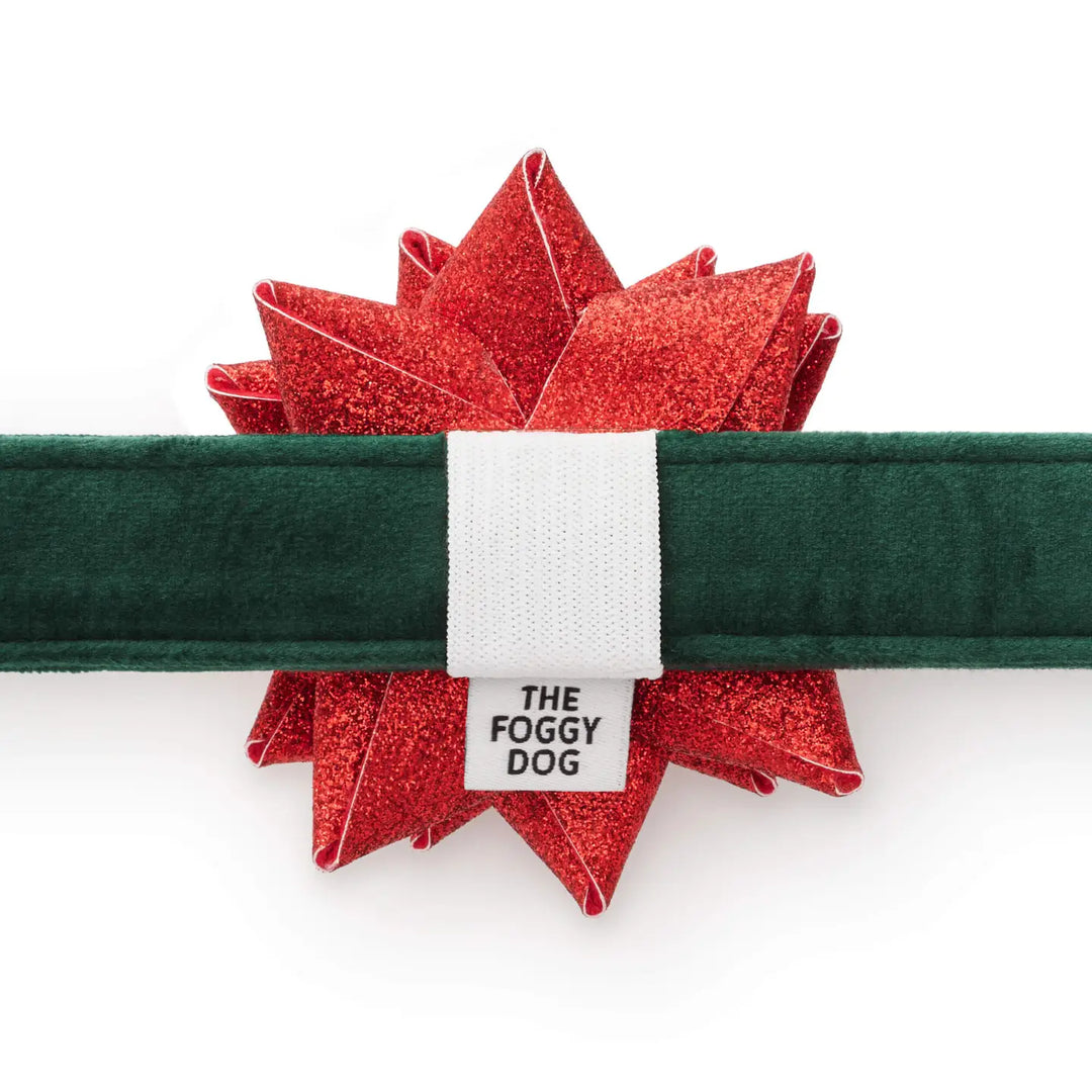 Red Gift Bow Dog Collar Attachment - Mildred Hoit