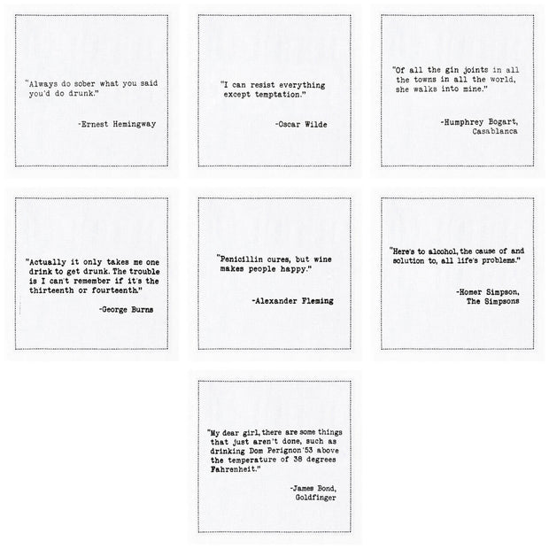 Cocktail Napkins with Drinking Quotes