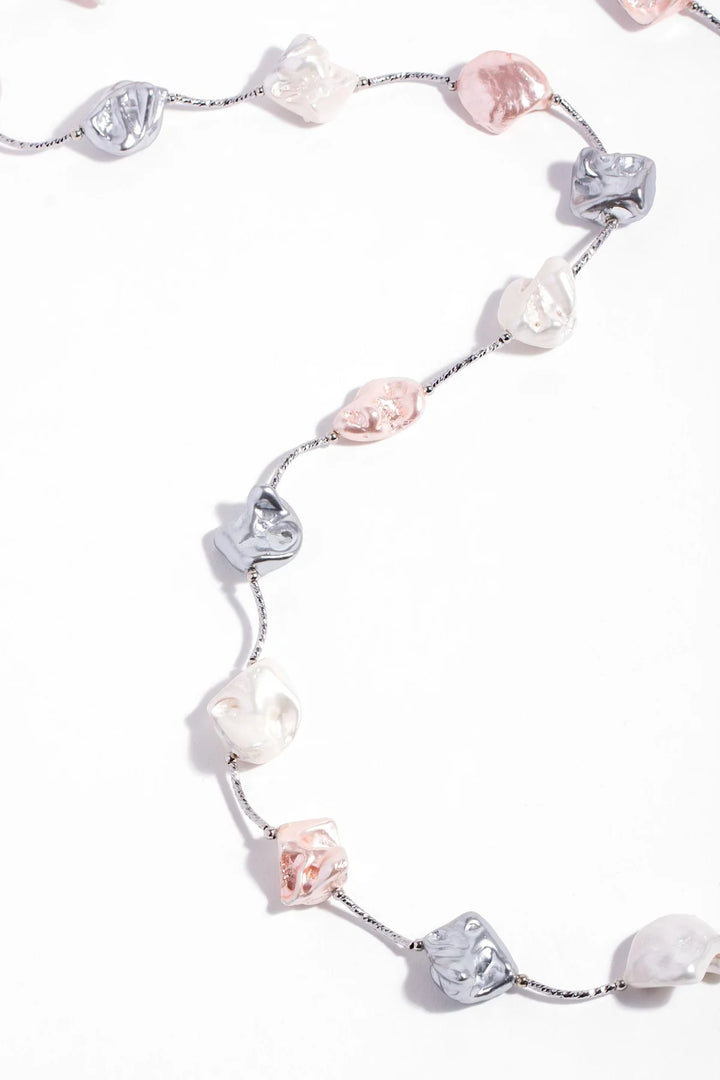 Trikon Necklace - White and Pink Pearl Necklace - Mildred Hoit