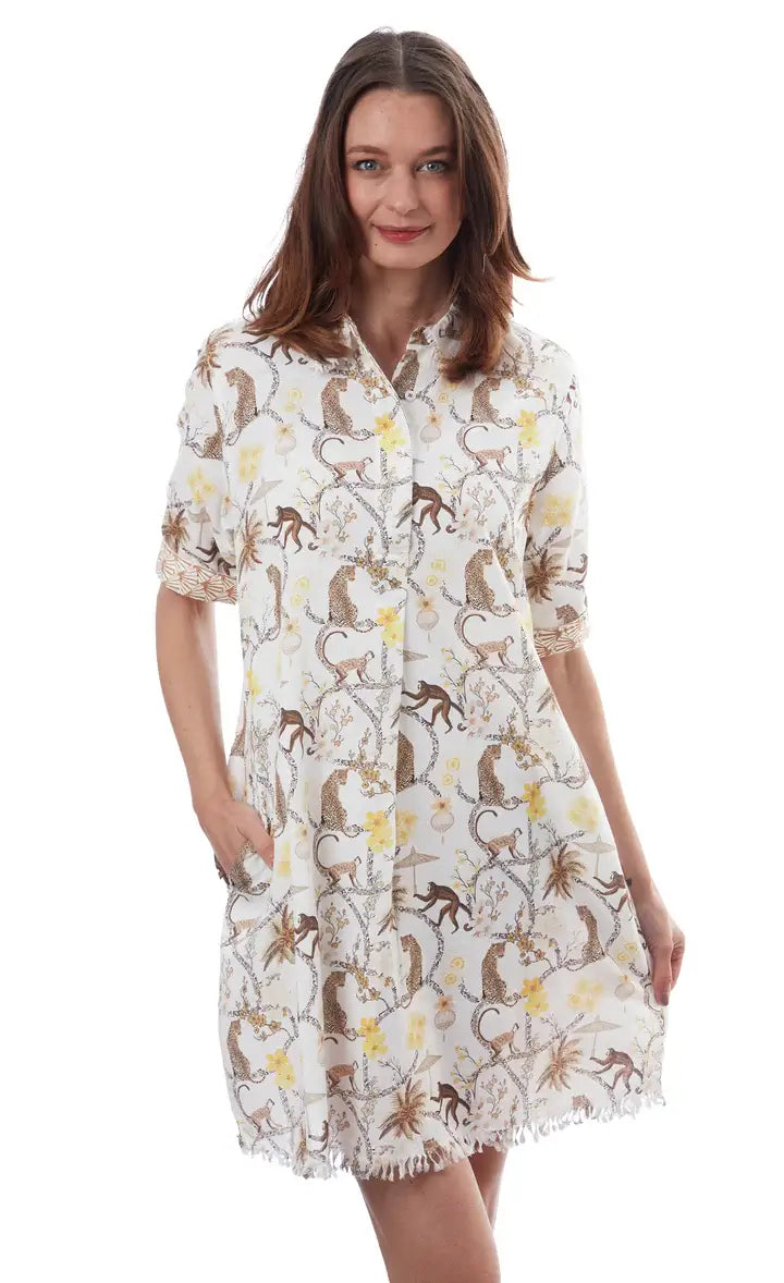 Chatham Dress Monkeys Print