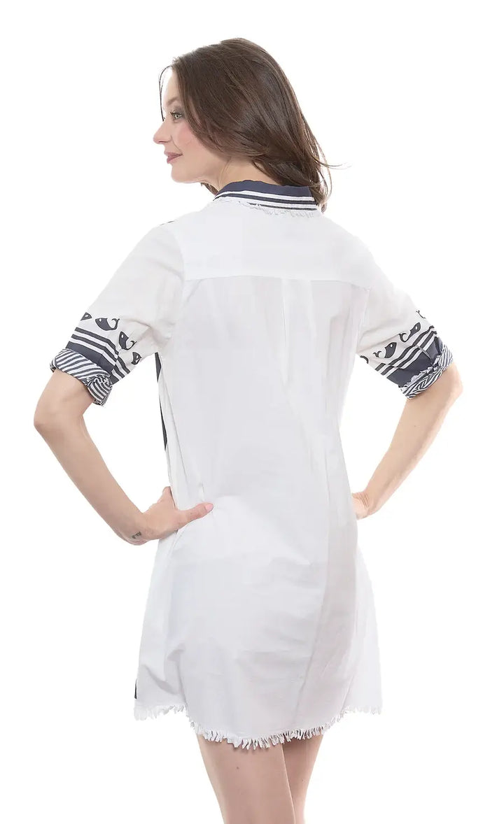 Chatham Dress in Whales Print - Mildred Hoit