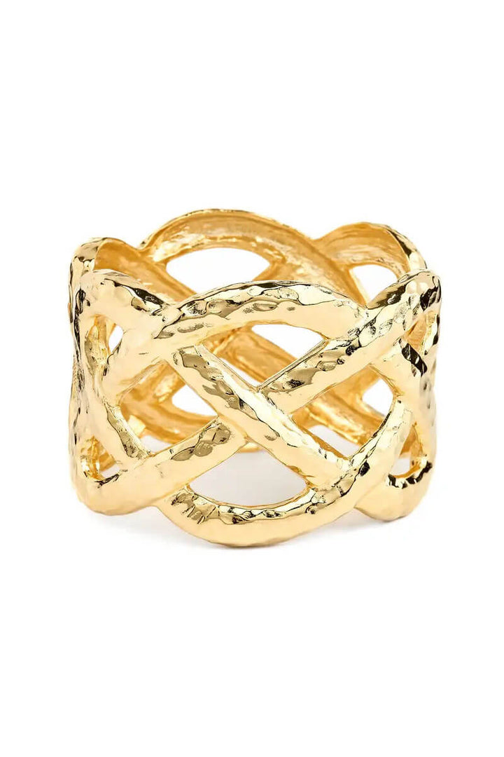 Kenneth Jay Lane Gold Criss Cross Cuff Bracelet