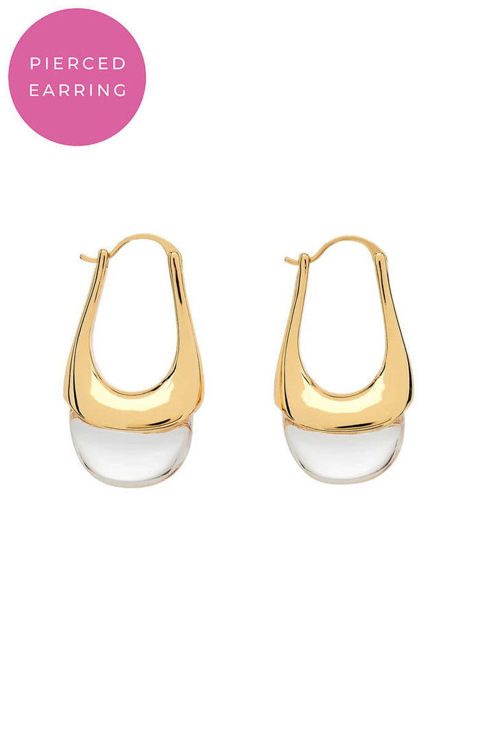 Kenneth Jay Lane Gold with Clear Bottom Bridge Earring