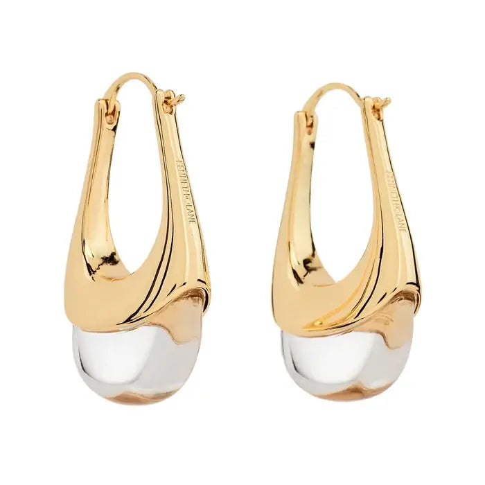 Kenneth Jay Lane Gold with Clear Bottom Bridge Earring