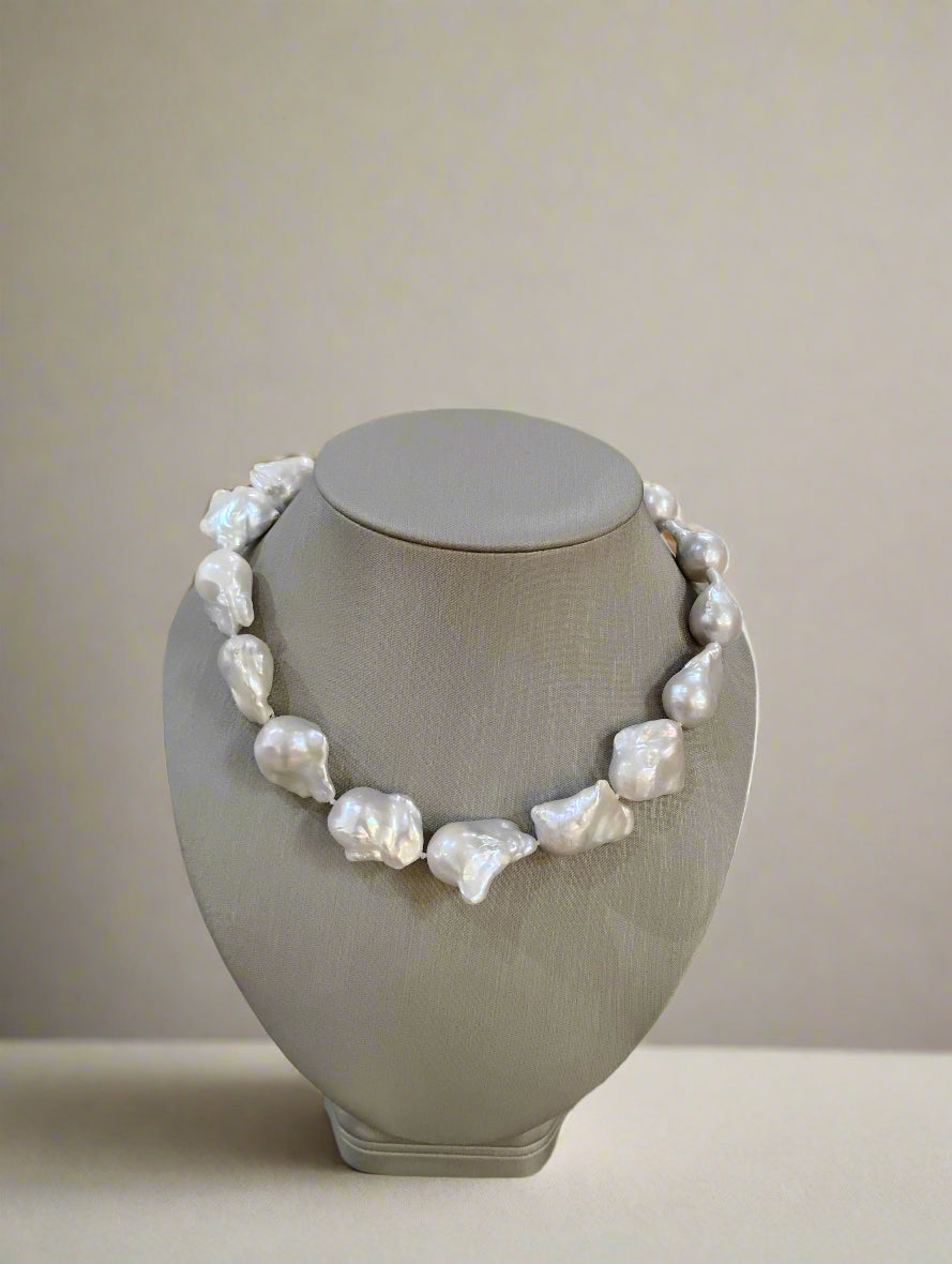 Large Baroque Pearl Necklace - Mildred Hoit