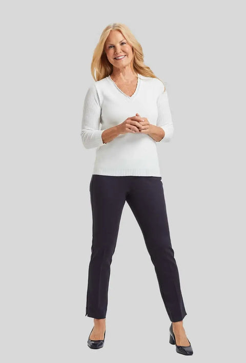 Peace of Cloth Annie Pull on Pant in Navy available at Mildred Hoit in Palm Beach.