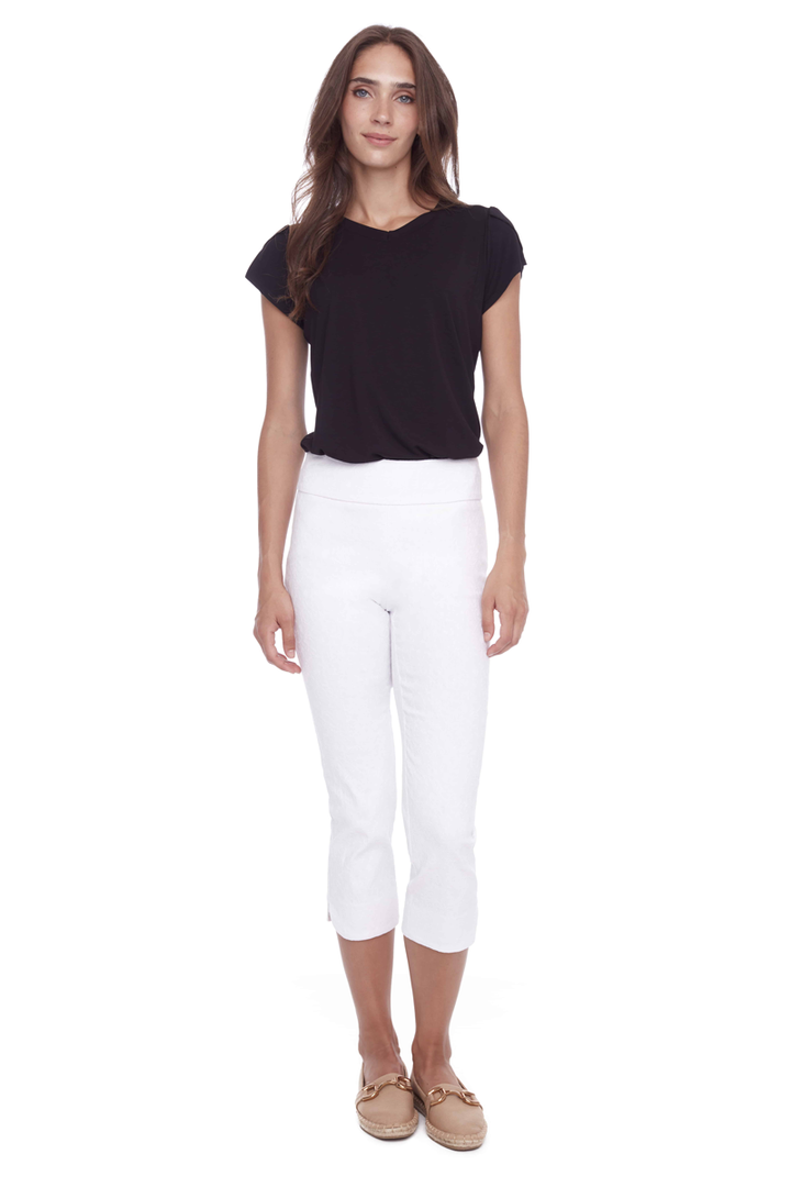 Up! Petal Slit Loom Pant in White - Mildred Hoit