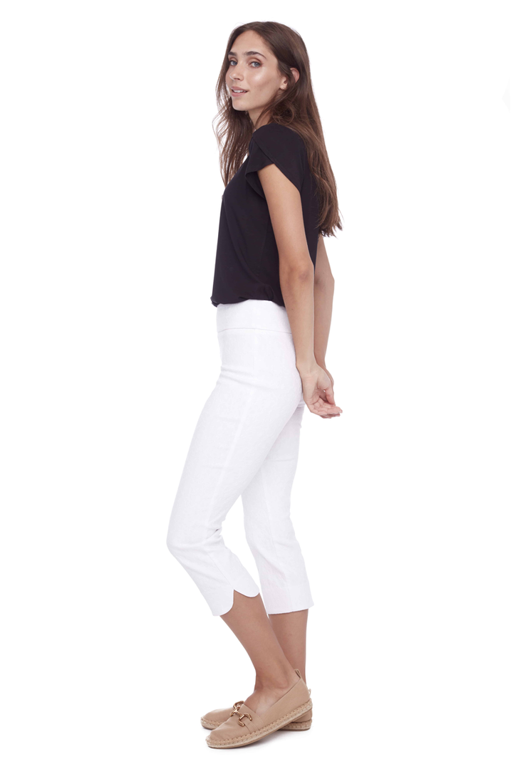 Up! Petal Slit Loom Pant in White - Mildred Hoit