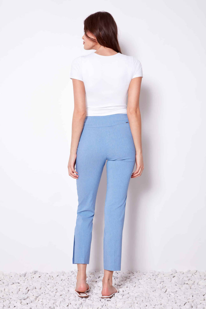 Up! Linen Effect Techno Ankle Pant in Sky Blue