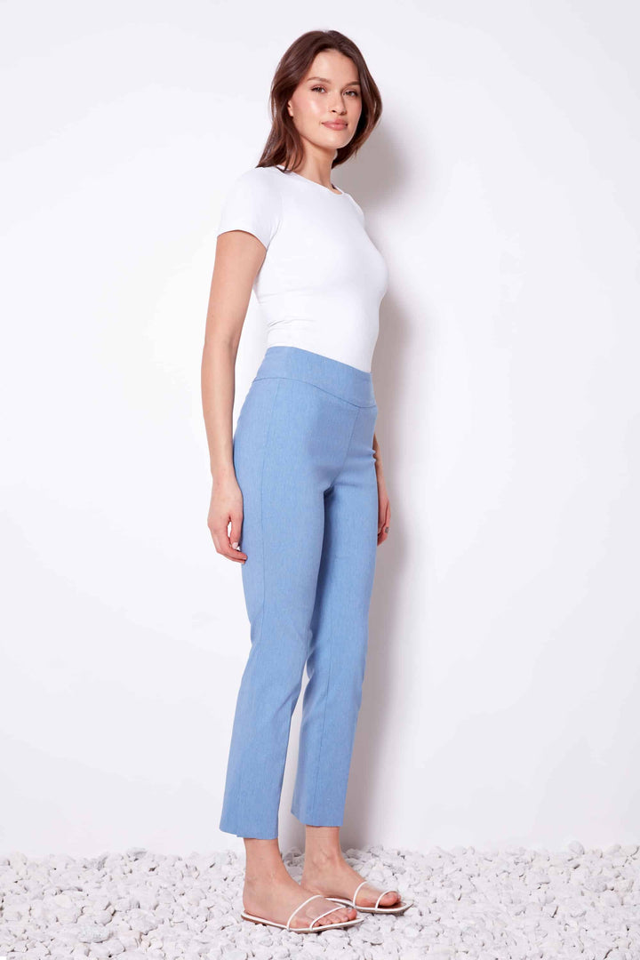 Up! Linen Effect Techno Ankle Pant in Sky Blue