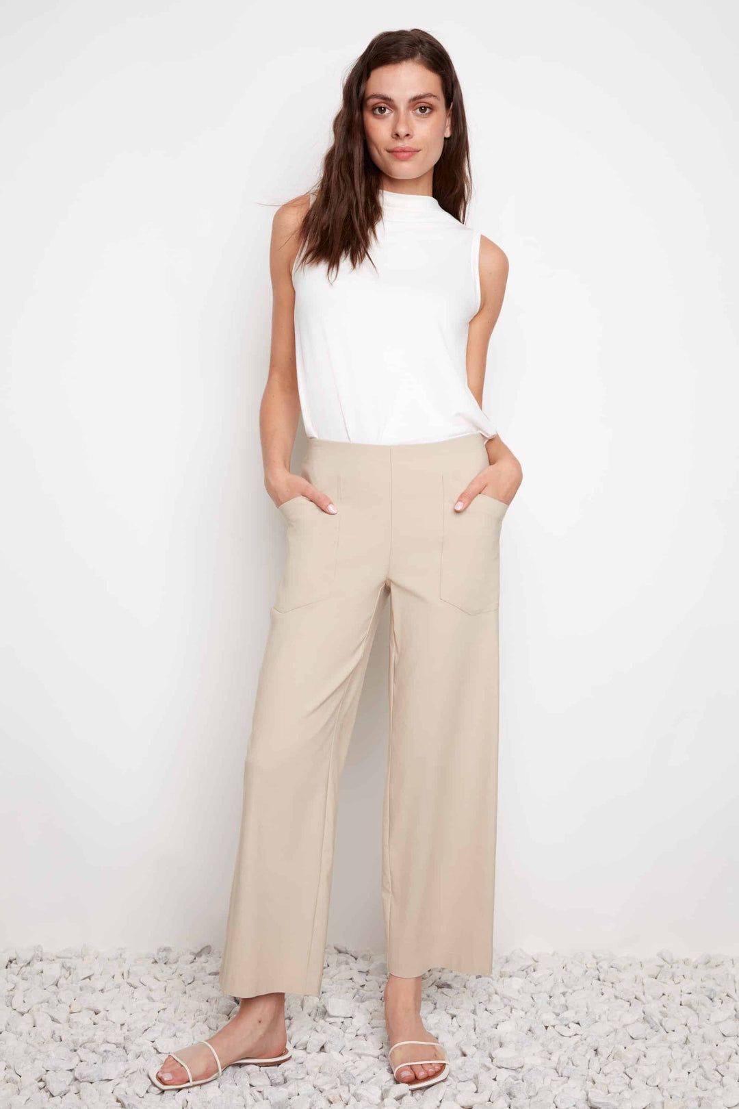Up! Wide Leg Pant in Sand - Mildred Hoit