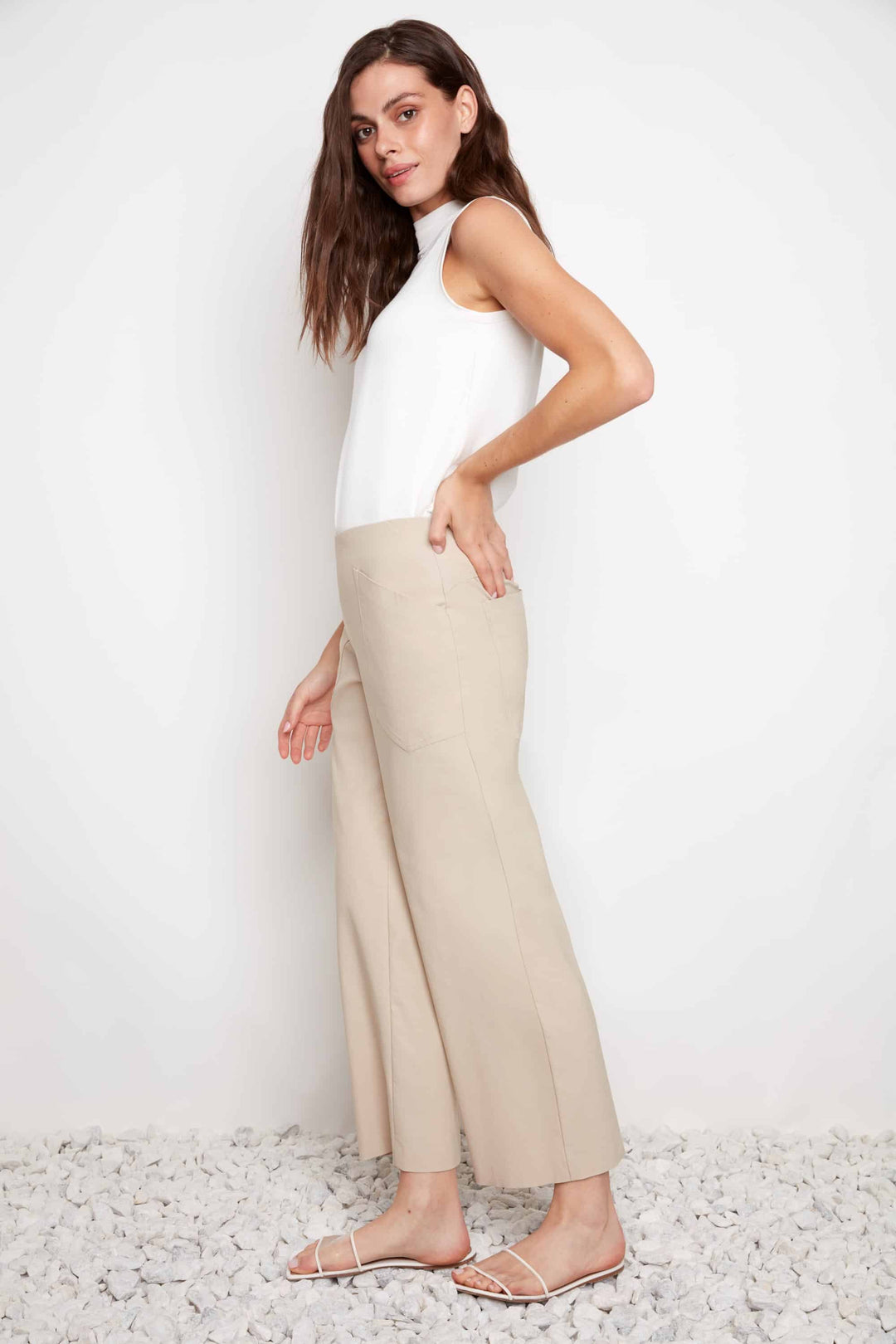 Up! Wide Leg Pant in Sand - Mildred Hoit