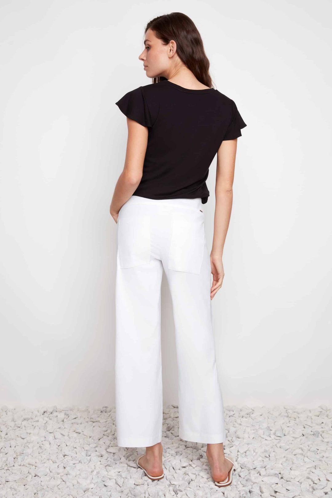 Up! Wide Leg Pant in White - Mildred Hoit