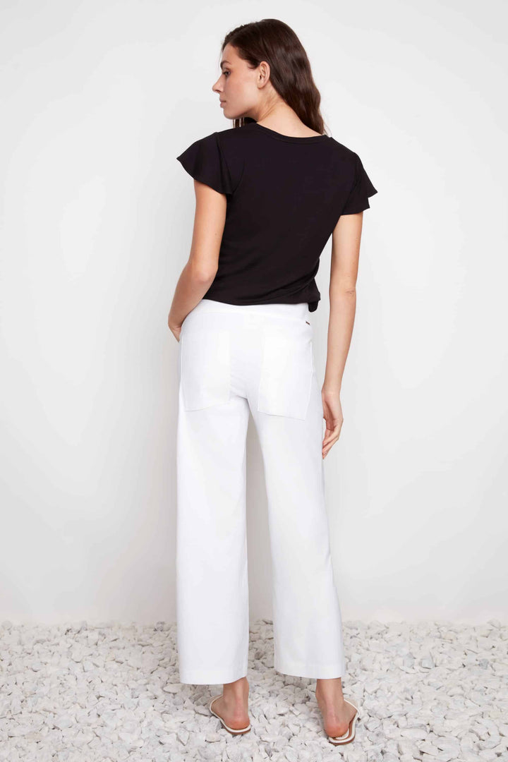Up! Wide Leg Pant in White - Mildred Hoit