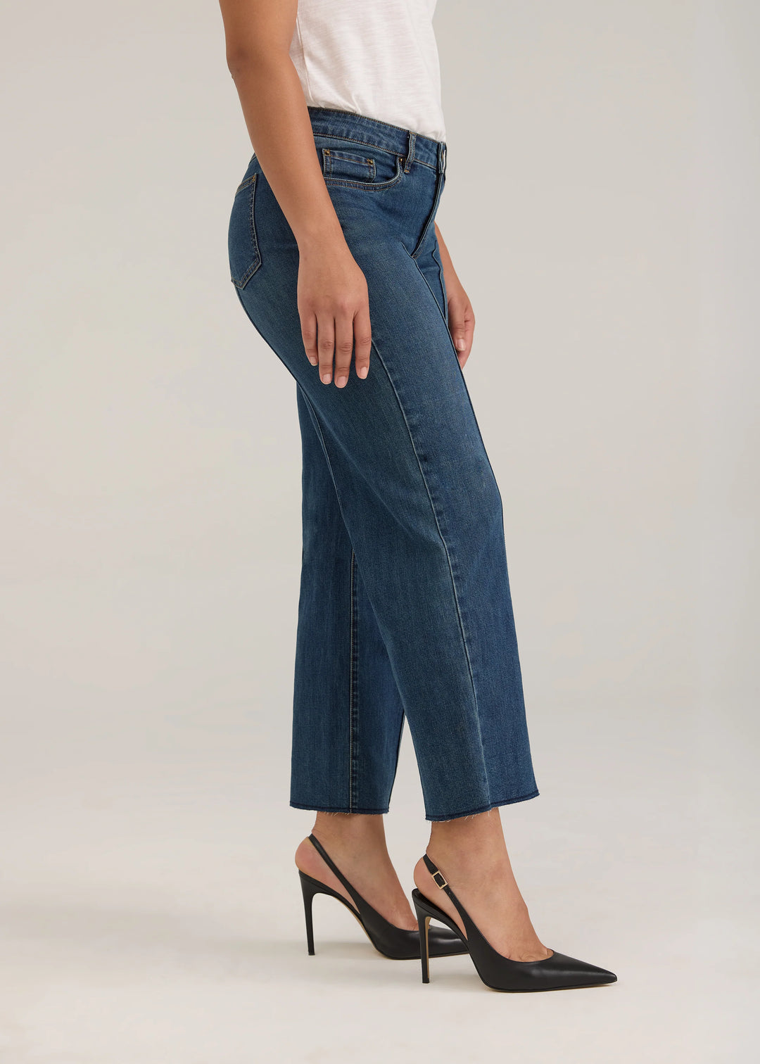 Olivia Wide Leg Ankle Pant in Dark Wash