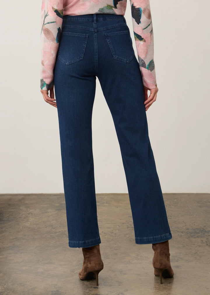Pull-On Straight Leg Pant in Dark Wash