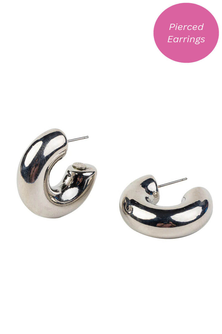 Kenneth Jay Lane Polished Silver Tube Hoop Earring