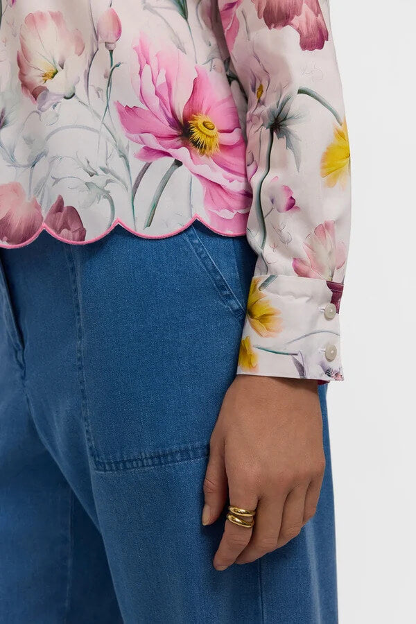 Foxcroft Scarlett Delicate Florals Long Sleeve Shirt - Mildred Hoit