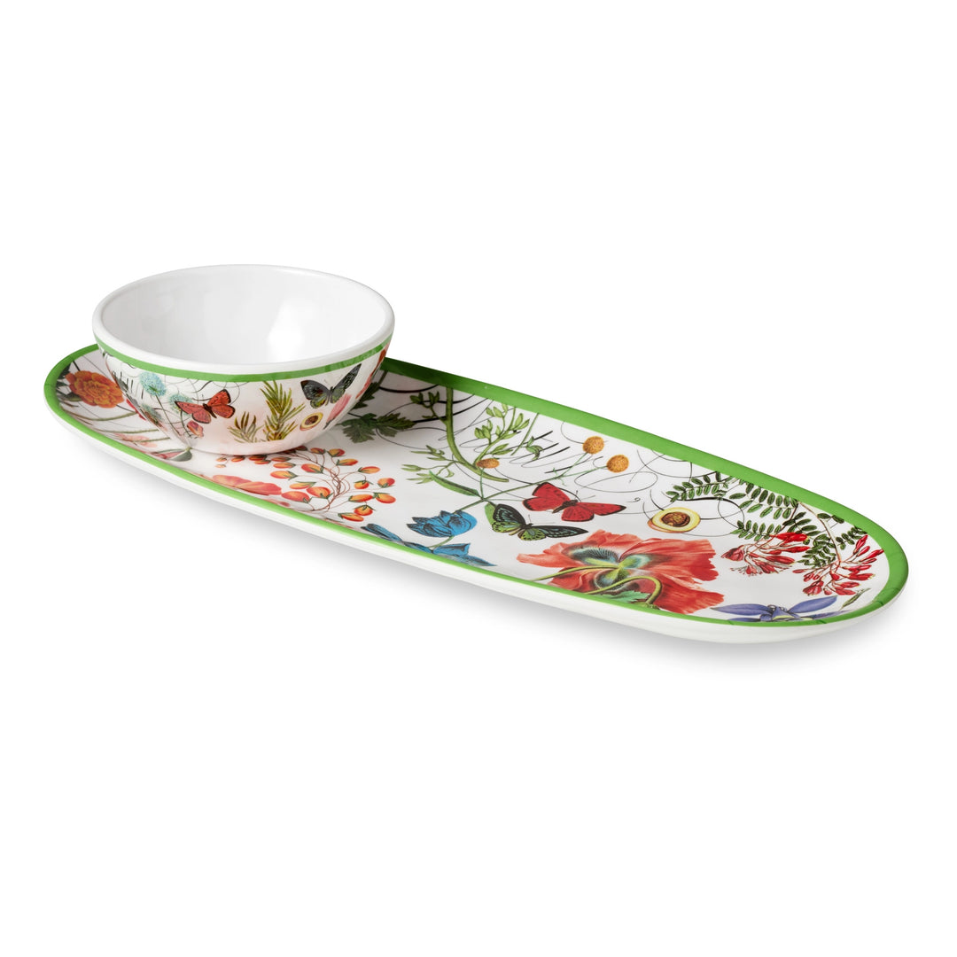 Greenhouse Melamine Oval Tray & Dip Bowl - Mildred Hoit
