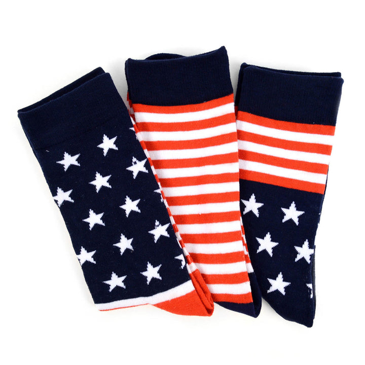 Men's American Flag Novelty Socks-3 Pack - Mildred Hoit