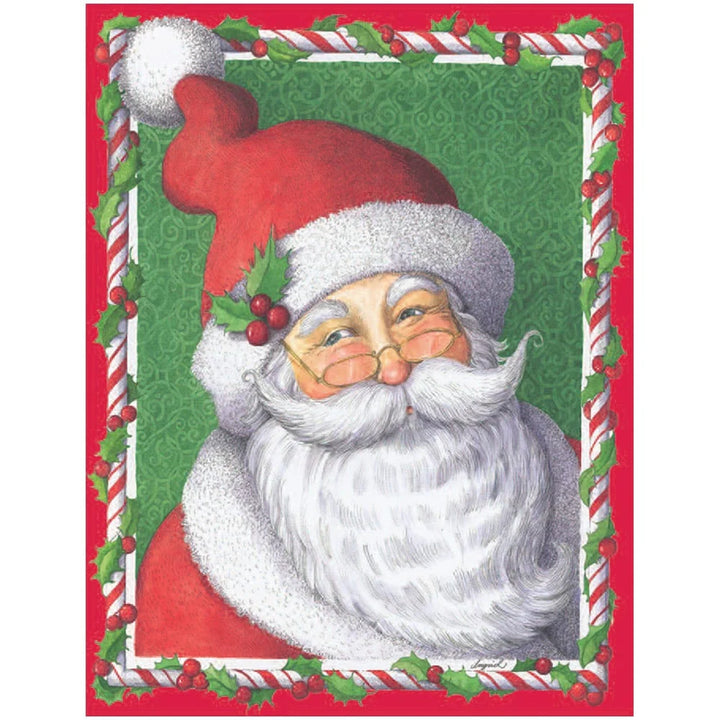 Caspari Santa Portrait Classic Boxed Christmas Cards