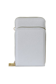 Zippered Crossbody Bag in Ivory available at Mildred Hoit in Palm Beach.
