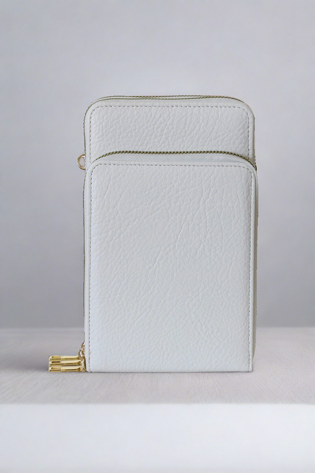 22Tote Zippered Crossbody Bag in Ivory available at Mildred Hoit in Palm Beach.