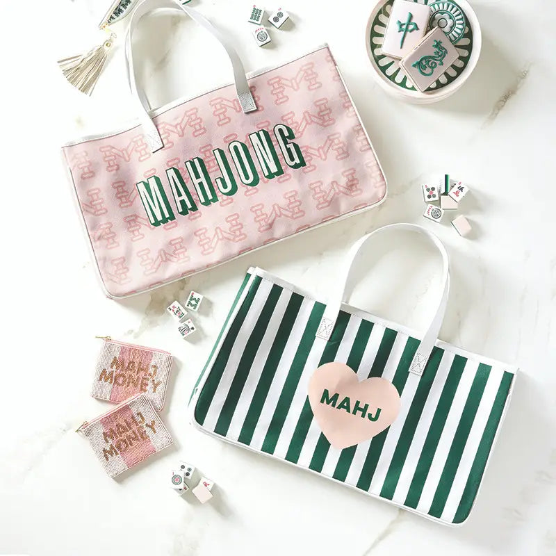 Mahj Heart Mah Jongg Canvas Tote