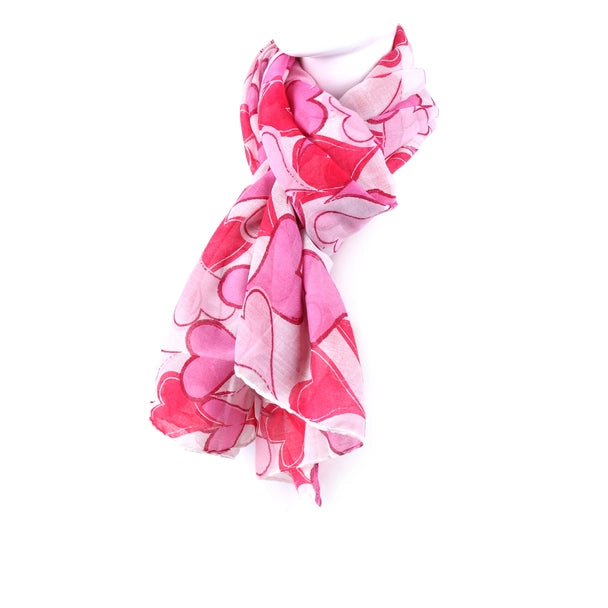 Pink Heart Scarf - Mildred Hoit