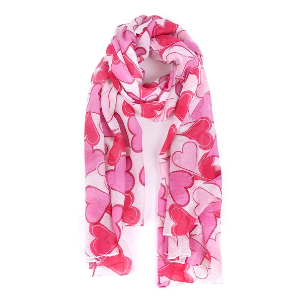 Pink Heart Scarf - Mildred Hoit
