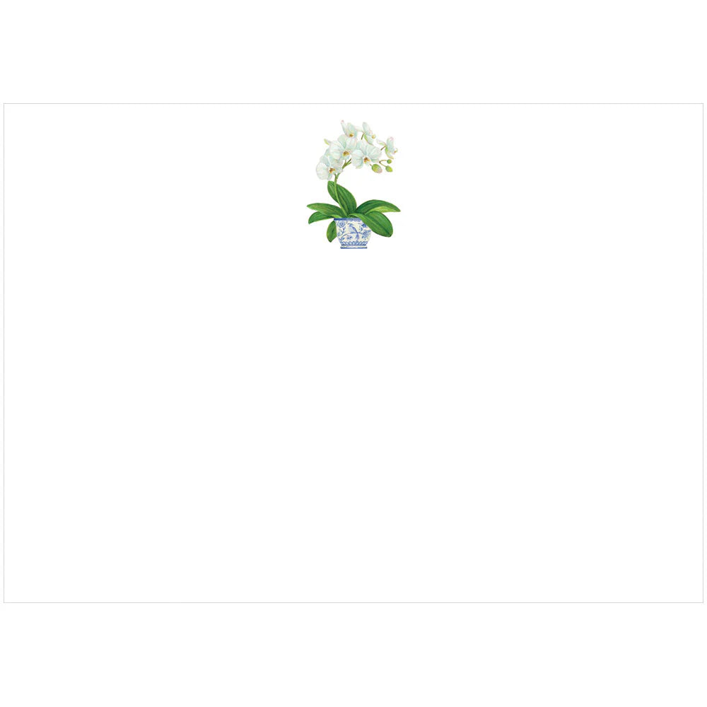 Caspari White Orchid Correspondence Cards