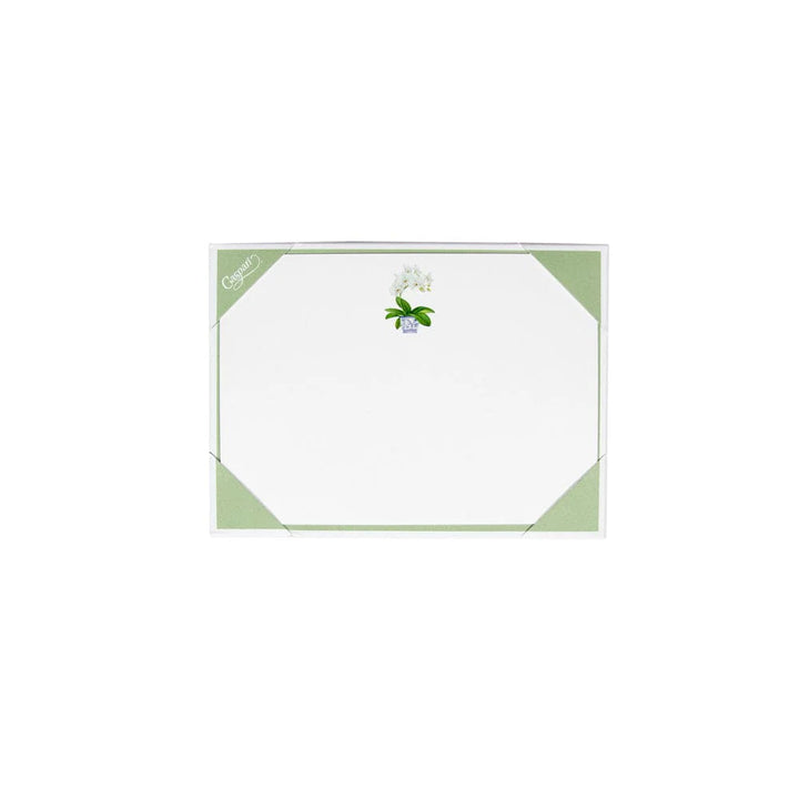 Caspari White Orchid Correspondence Cards