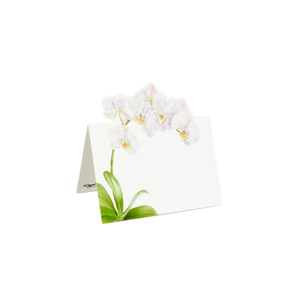 Caspari Die-Cut White Orchid Place Cards